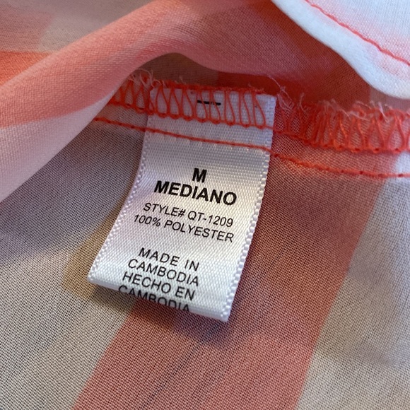 Sheer🧡Striped🤍Sleeveless Top SIZE-Medium - Picture 6 of 6